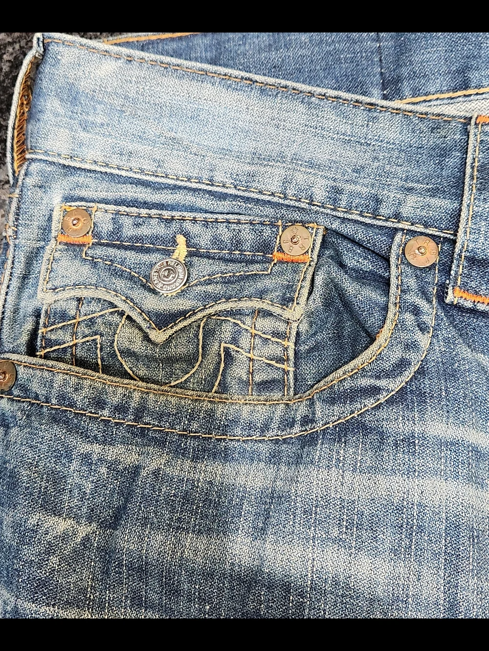 True Religion Men's Faded Blue Straight Jeans
